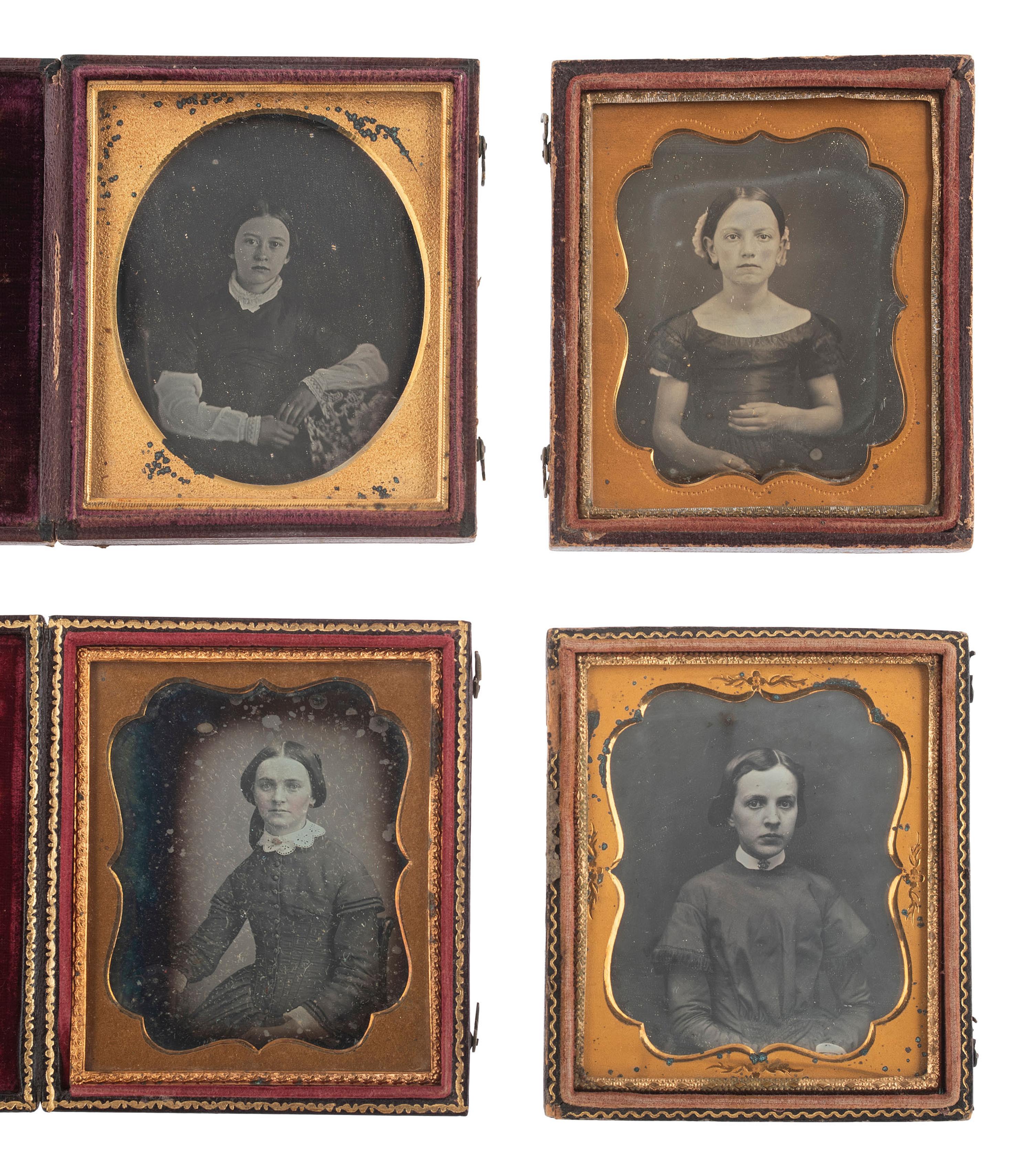 [EARLY PHOTOGRAPHY]. 28 sixth plate daguerreotypes featuring adolescents and teenagers.