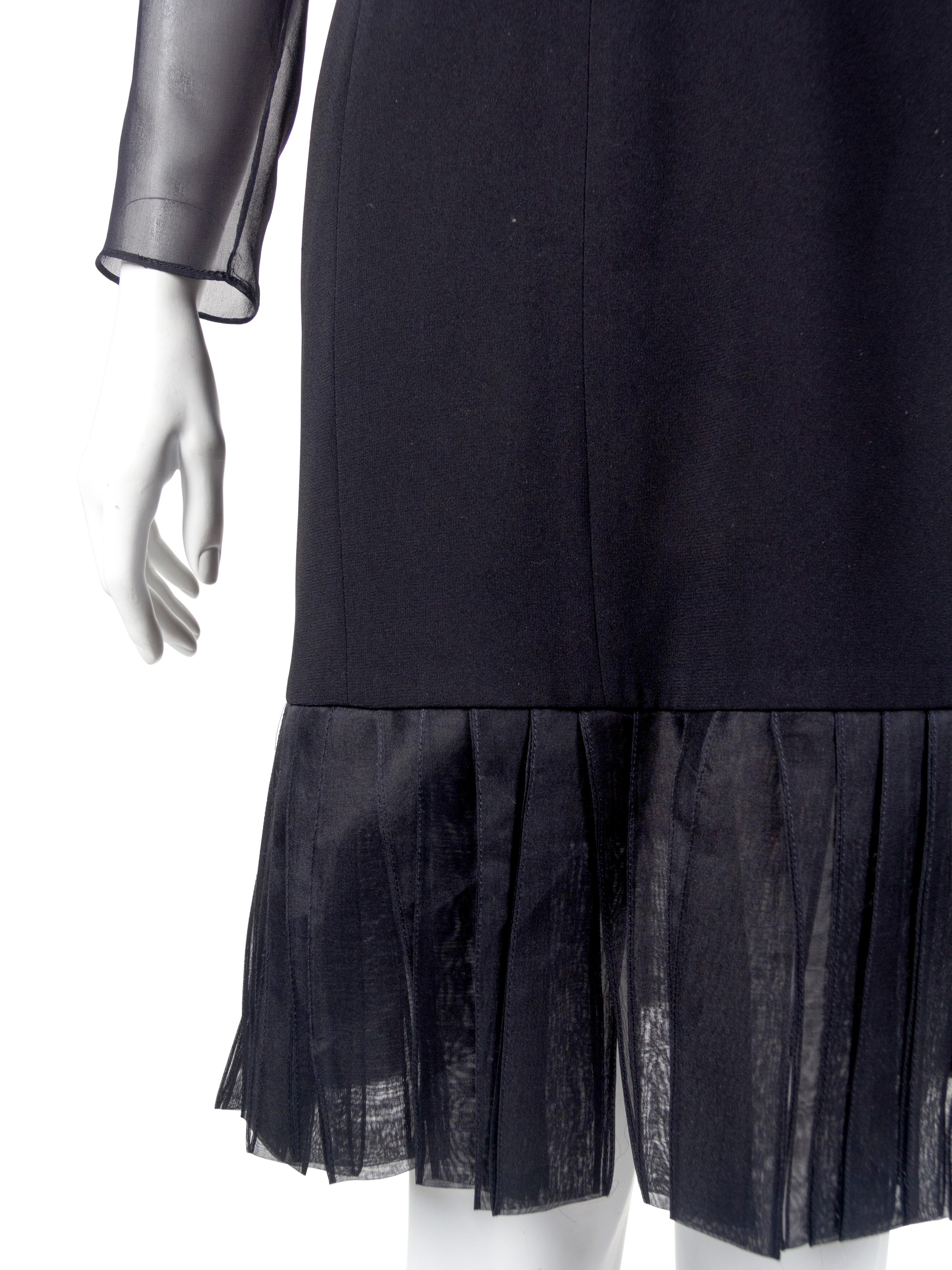 Mary McFadden Couture Gold Silk Dress & Lourdes Chavez Black Cocktail Dress, 1980s