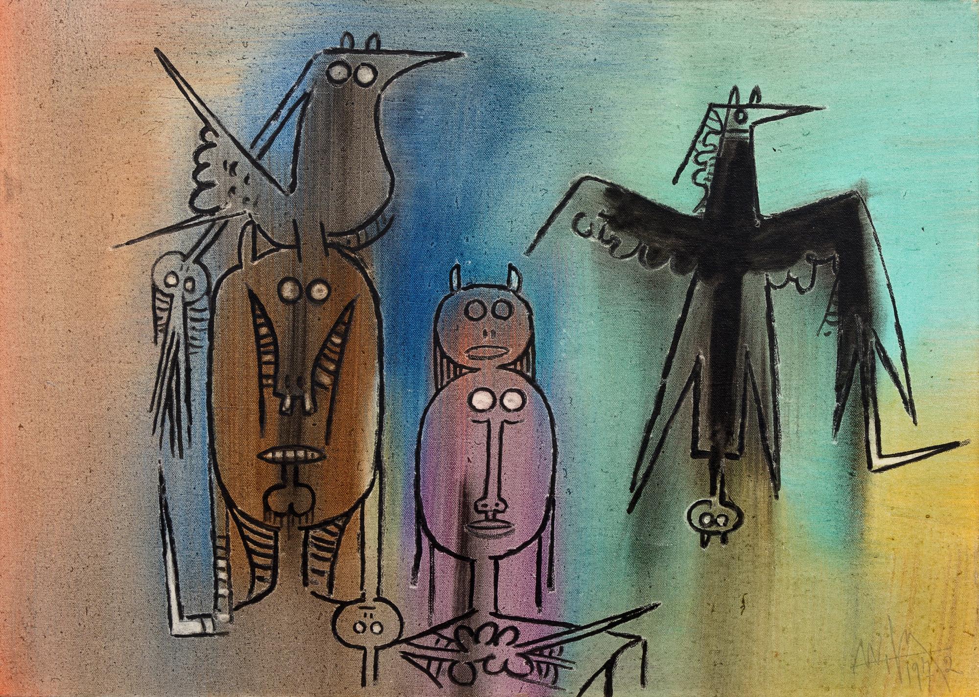 Personajes con Pajaro Negro