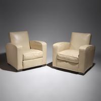 Jacques Adnet (French, 1900–1984) — Pair of French Art Deco Modernist Club Chairs, c. 1930