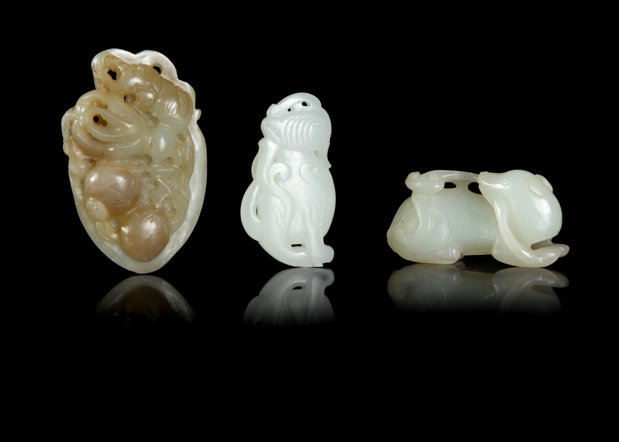 Three Celadon Jade Carvings