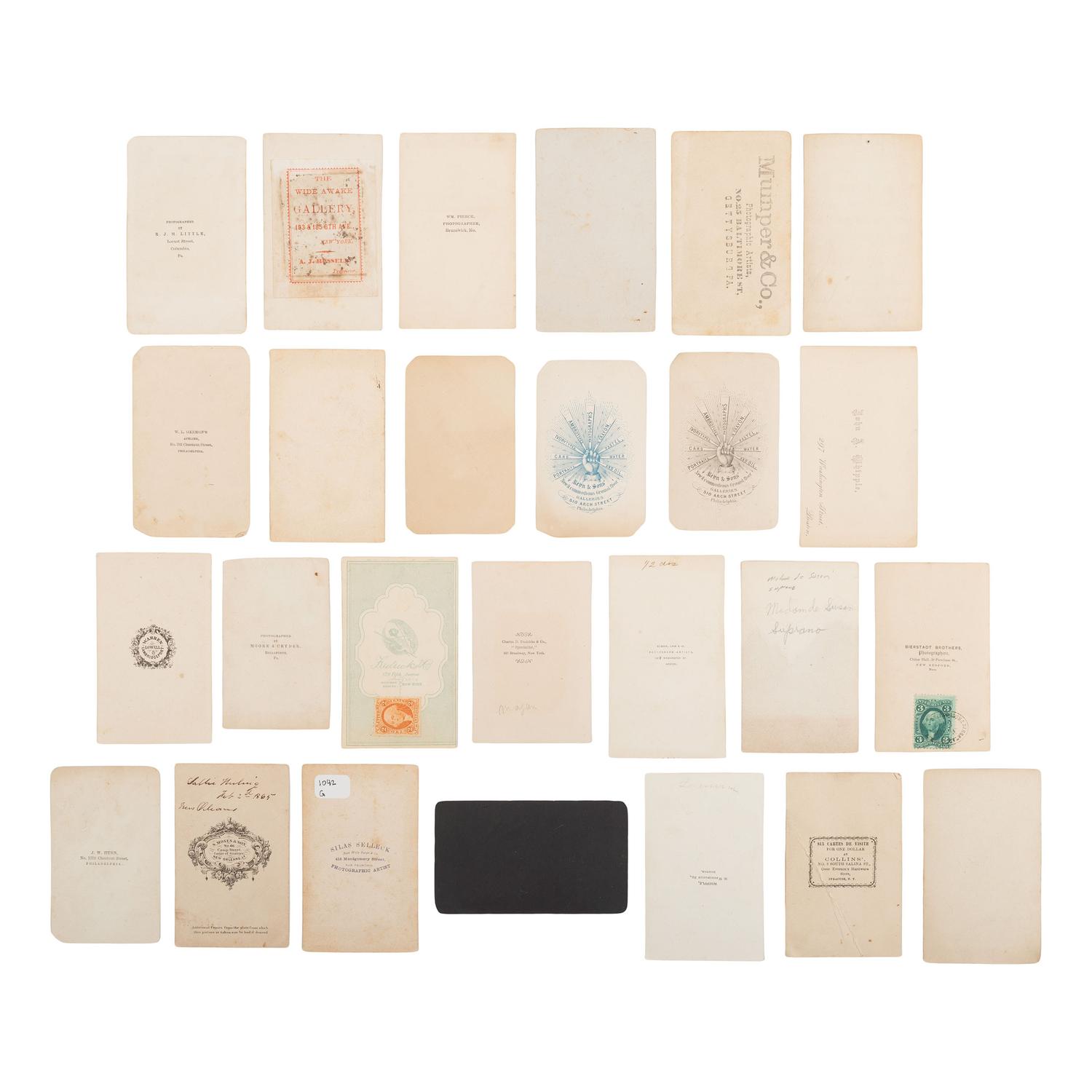[Early Photography] Group of 114 Carte de Visites of Men, Women, and Children, incl. Portraits by Brady and Gardner
