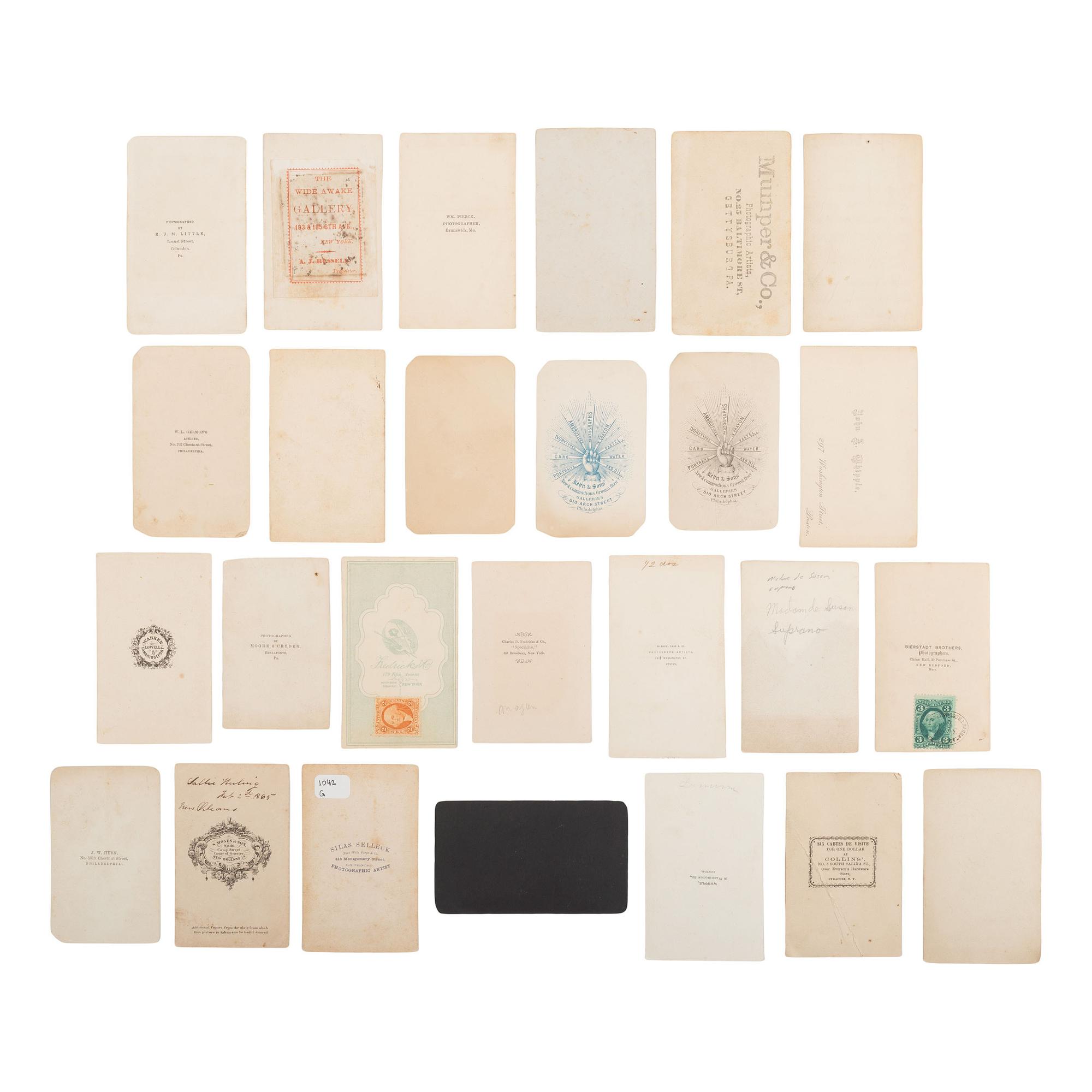 [Early Photography] Group of 114 Carte de Visites of Men, Women, and Children, incl. Portraits by Brady and Gardner