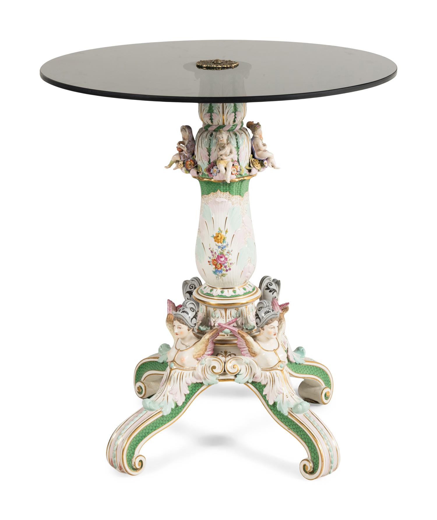 A Meissen Porcelain Center Table