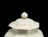 A Pair of Blanc de Chine Porcelain Hexagonal Jars