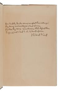 FROST, Robert (1874-1963). Mountain Interval. New York: Henry Holt and Company, 1924.
