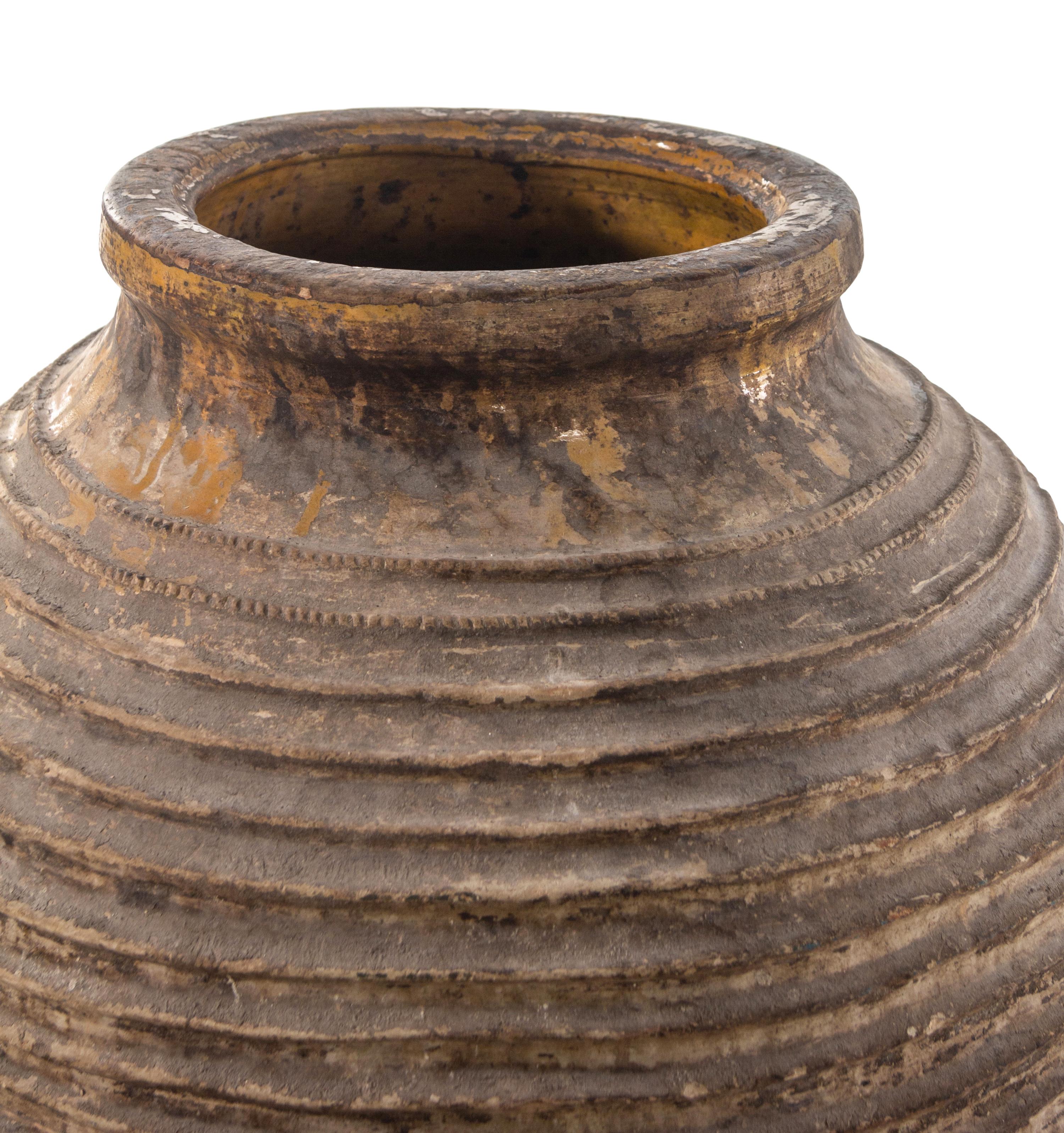 A Large Continental Terra Cotta Oil Jar