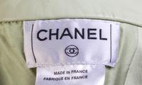 A Chanel Pale Green Leather Skirt, Size 34.