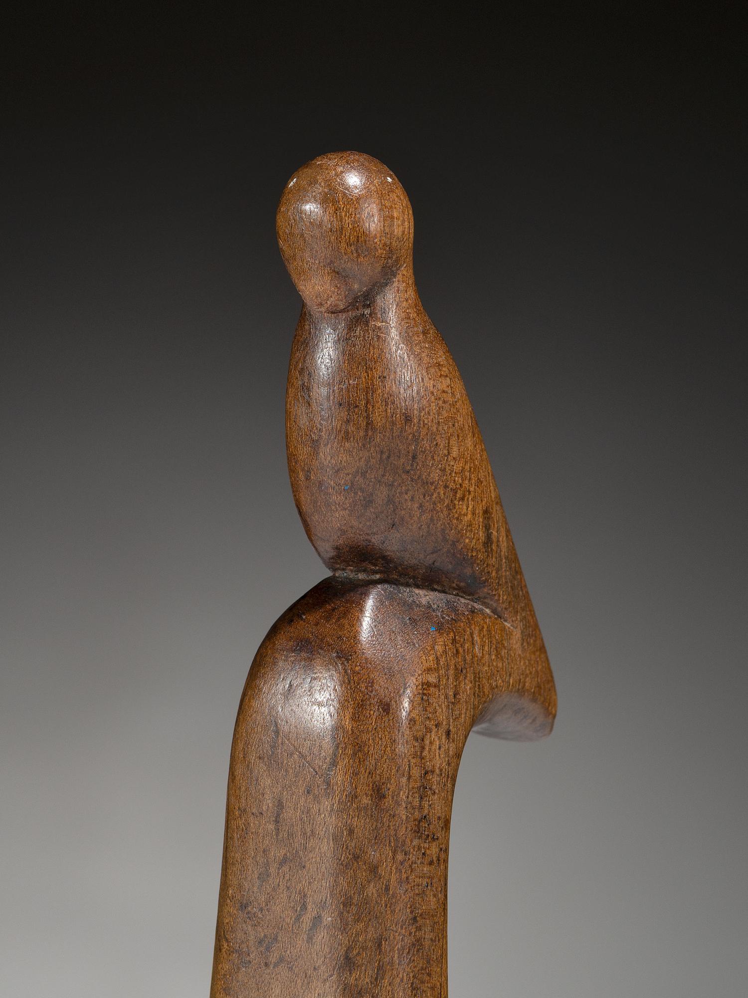 Anishinaabe Wood Ladle, with Bird Effigy