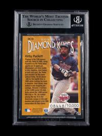 A 1996 Donruss Diamond Kings Kirby Puckett Signed Autograph Baseball Card No. DK-22 (Beckett Authentication Services BAS Certified)