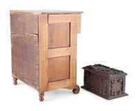 A Miniature Classical Chest of Drawers and Carved Box