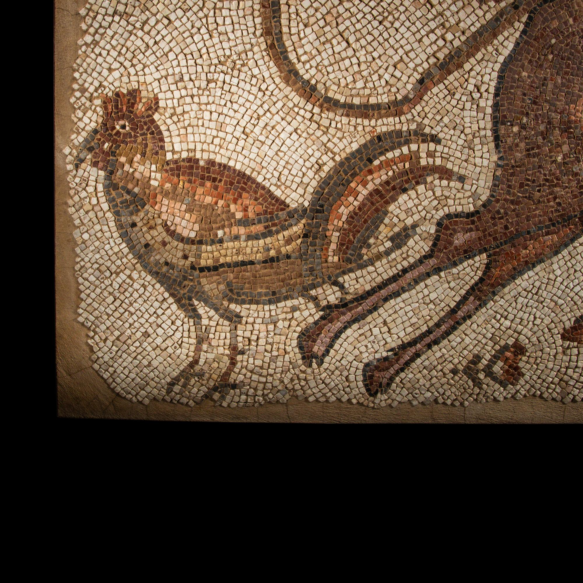 A Late Roman or Byzantine Mosaic with a Cow and Chicken