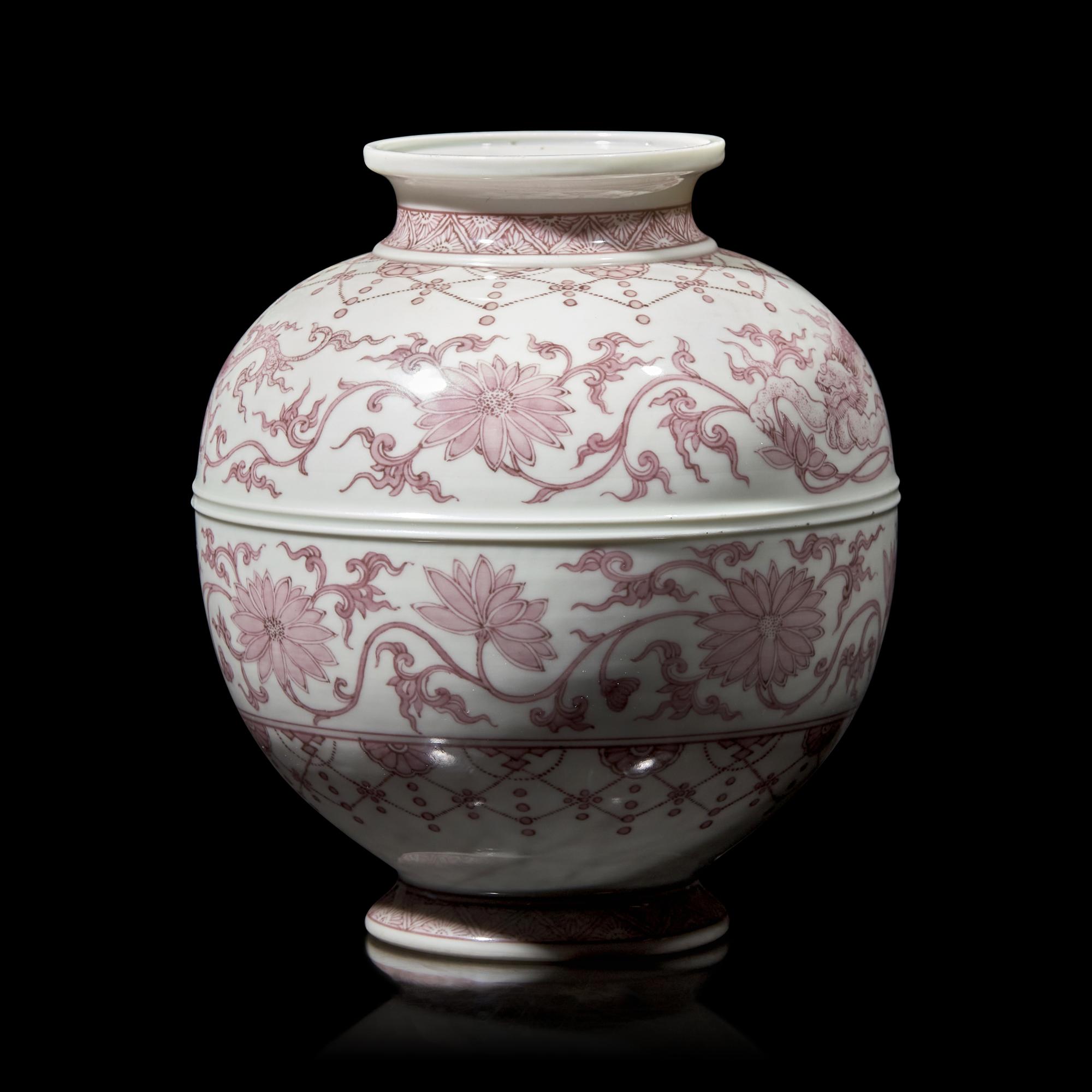 A Japanese Underglaze Red-Decorated Vase, Seifu Yohei III, Meiji Period