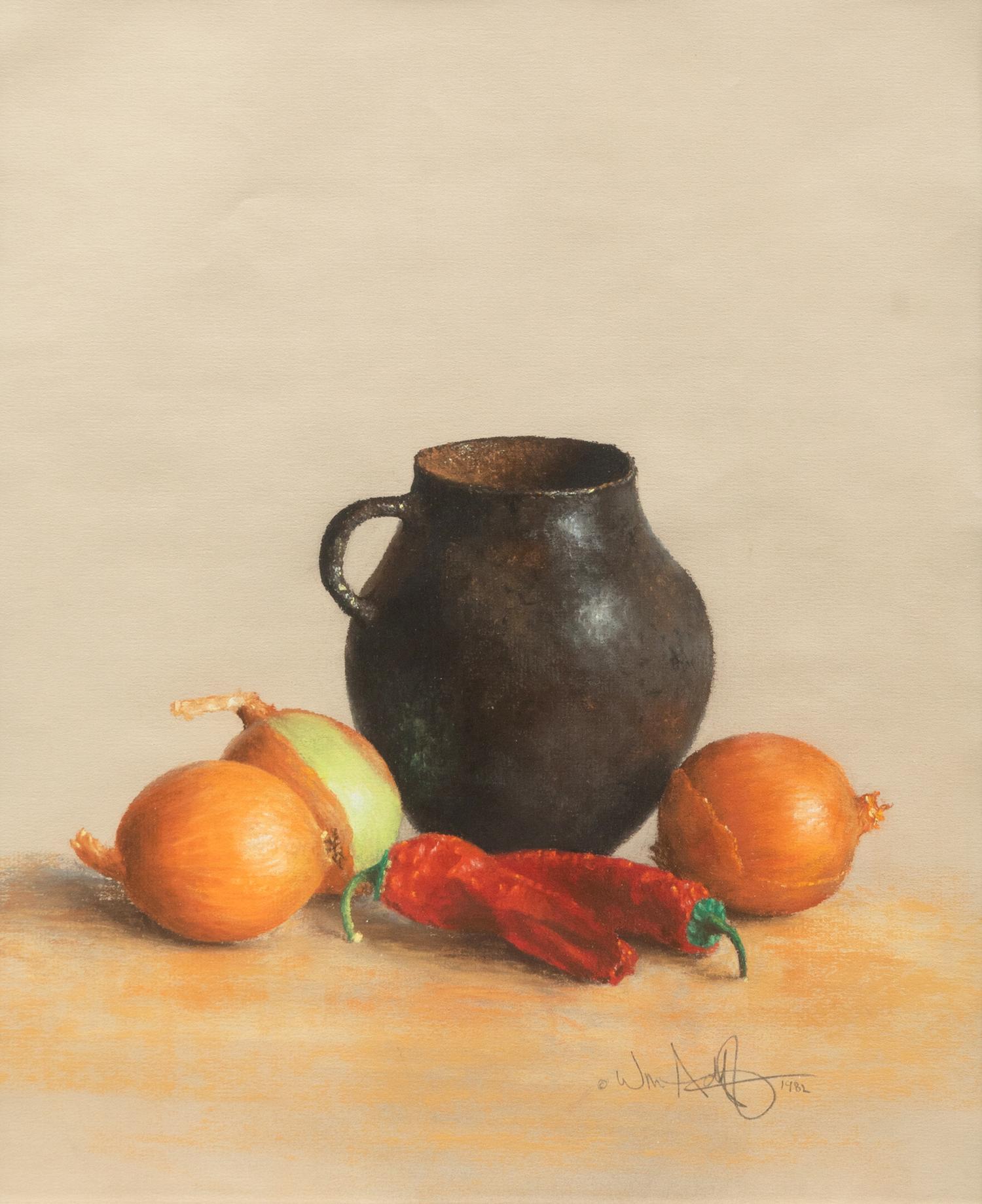 Still Life with Blackware, Peppers and Onions