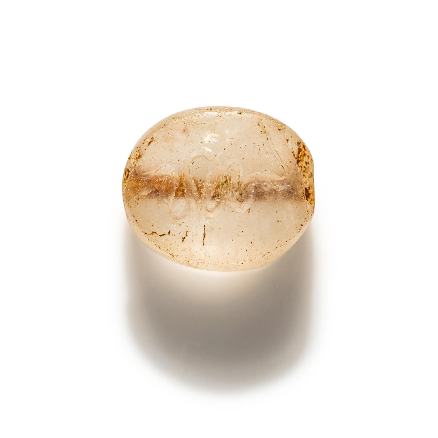 A Greek Quartz Scaraboid with a Snake