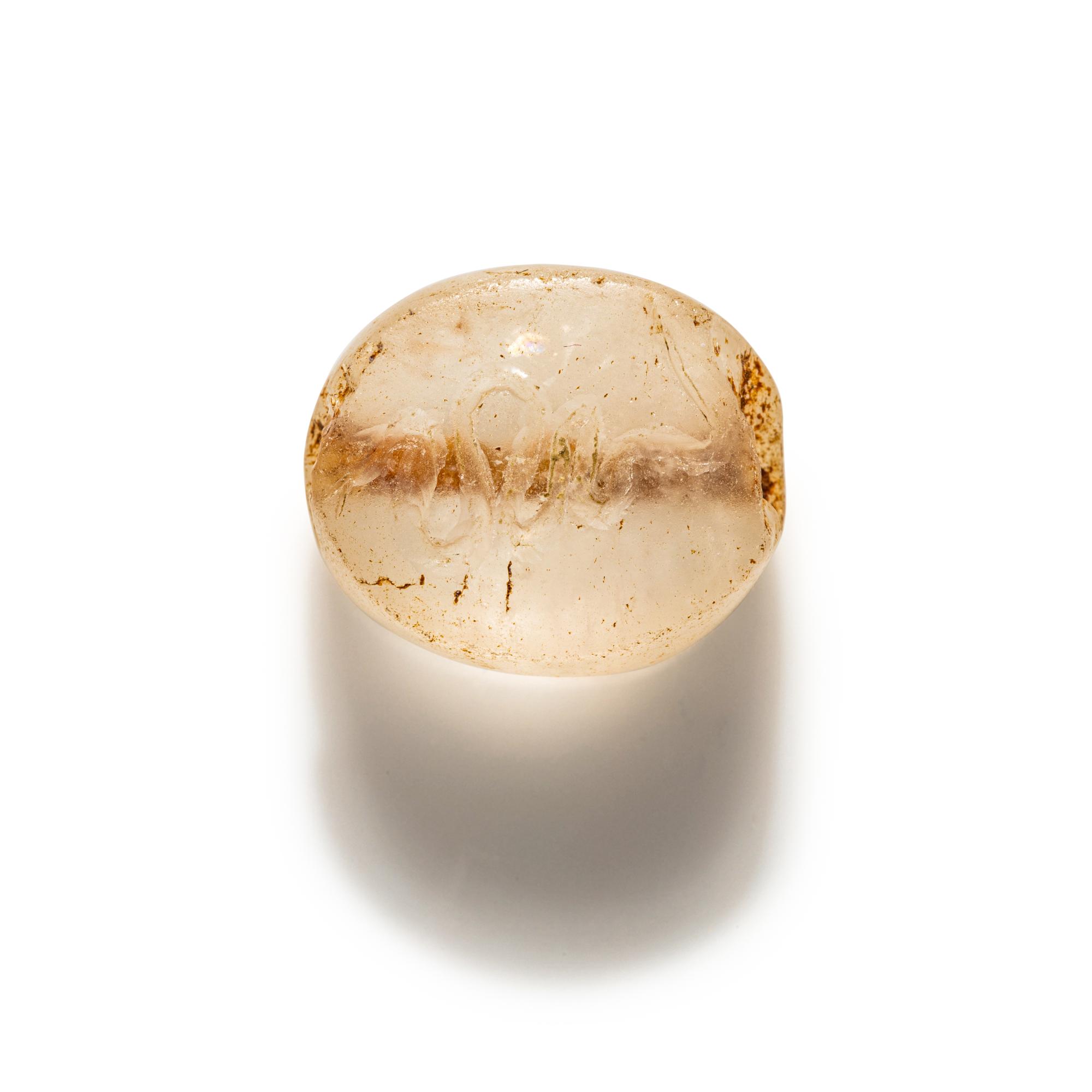 A Greek Quartz Scaraboid with a Snake