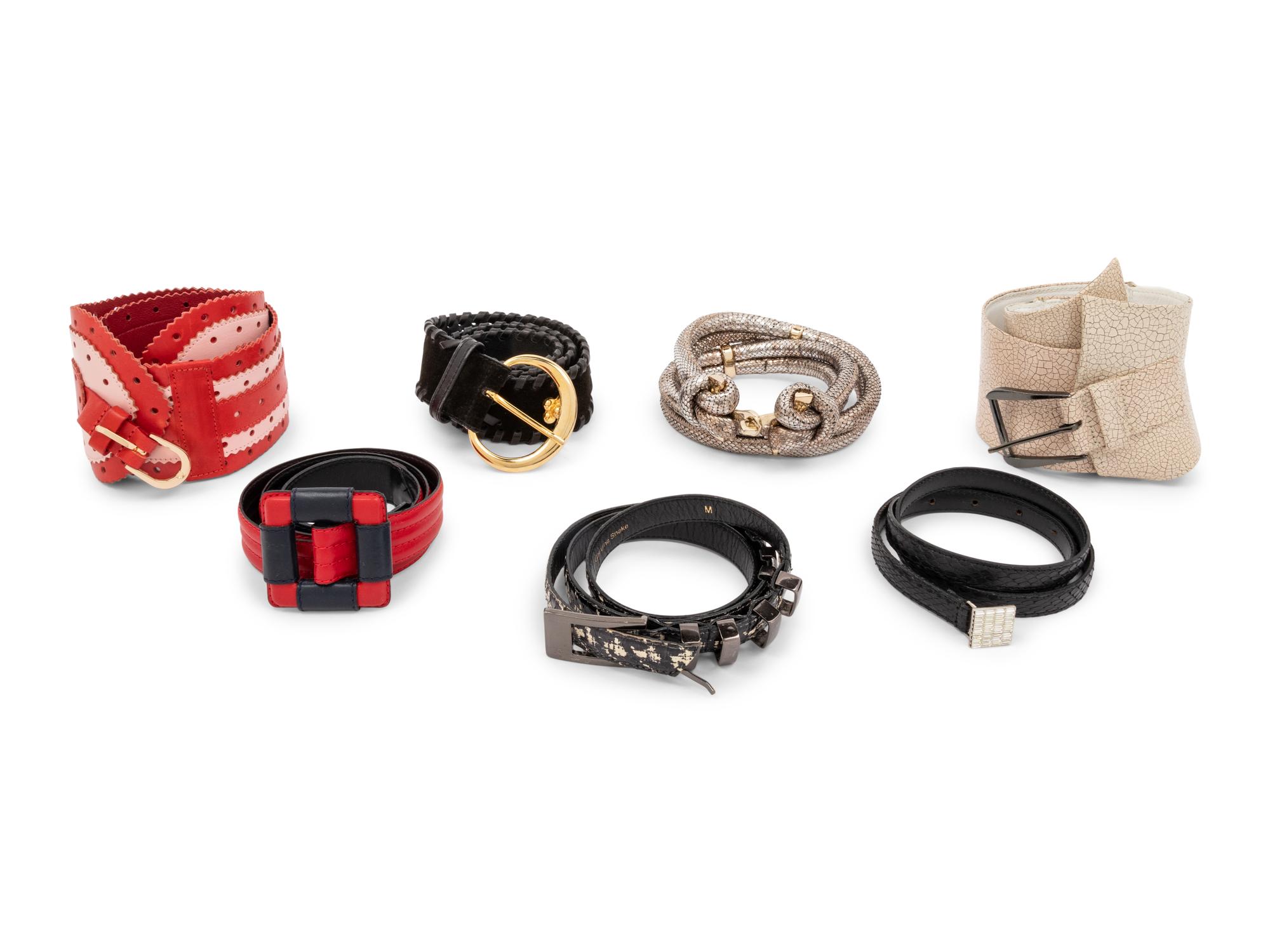 Seven Designer Belts: Four Oscar de la Renta & Three Yves Saint Laurent, 1990-2010s