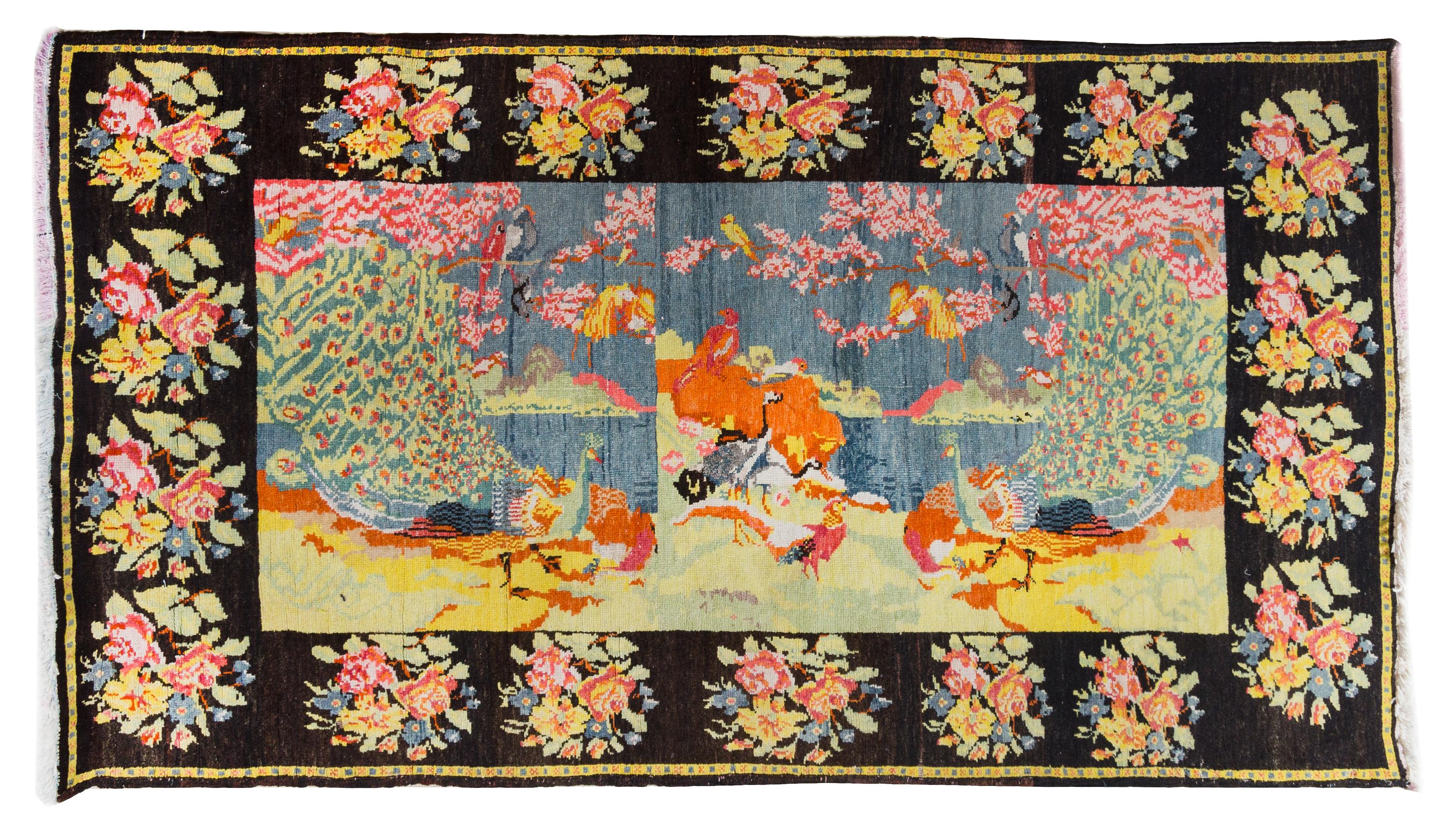 A Turkish Pictorial Wool Rug 7 feet 5 inches x 3 feet 11 inches. — SECOND HALF 20TH CENTURY