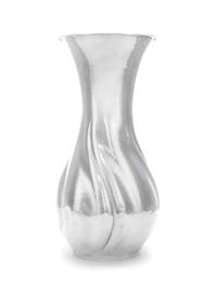 A German Silver Vase, Maker's Mark L&Co., 1920, retailed by Ernst Treusch, Leipzig, of baluster form, having a spot-hammered finish and