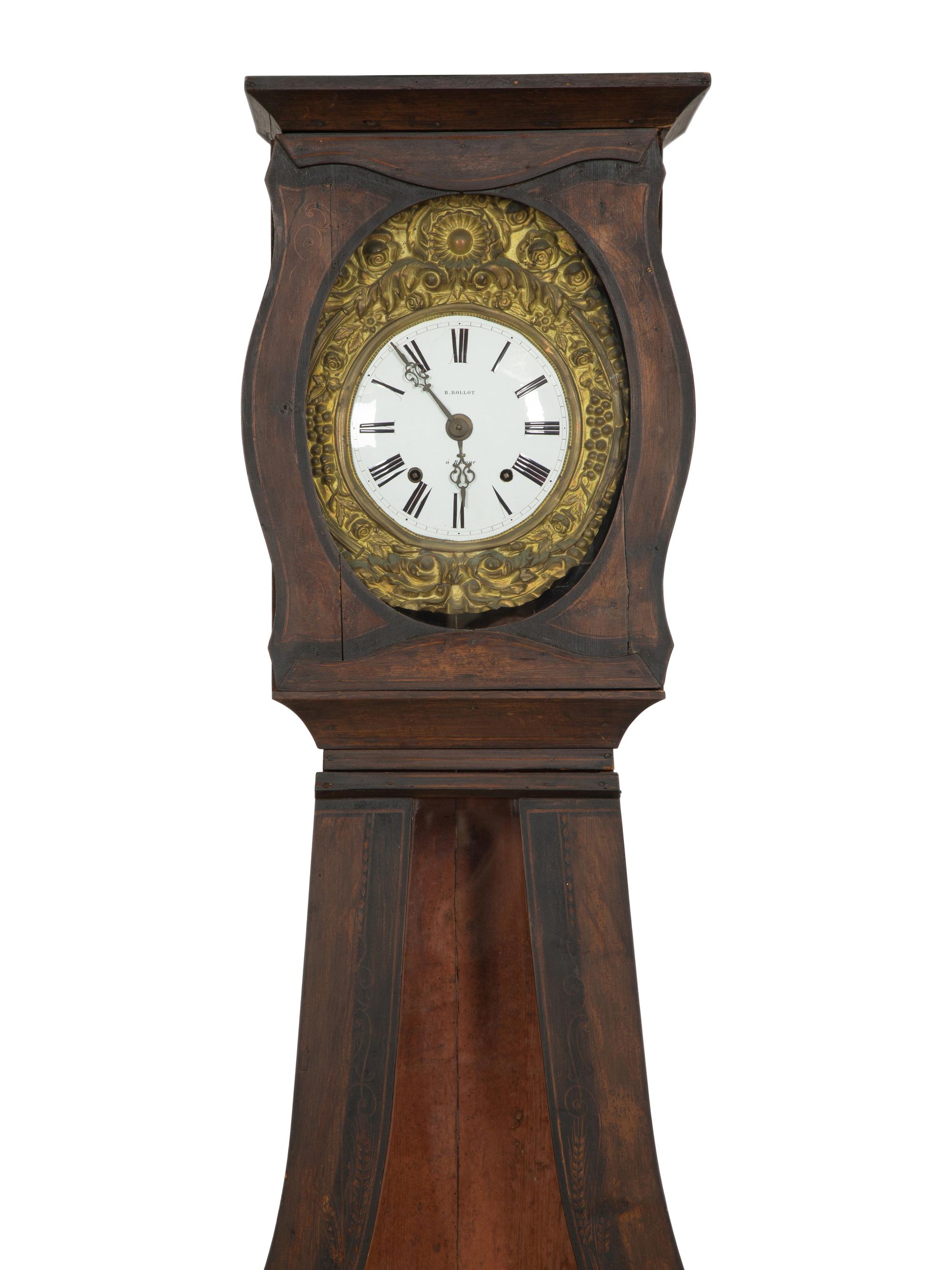 A French Polychrome Painted Comtoise Clock