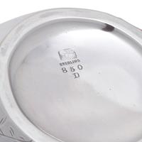 An Aesthetic Movement Japanesque Hammered Sterling Silver and Mixed Metal Tea Caddy