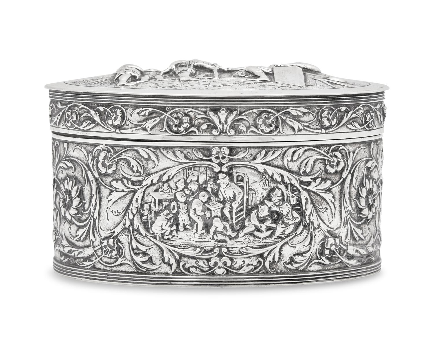 A Dutch Silver Tea Caddy