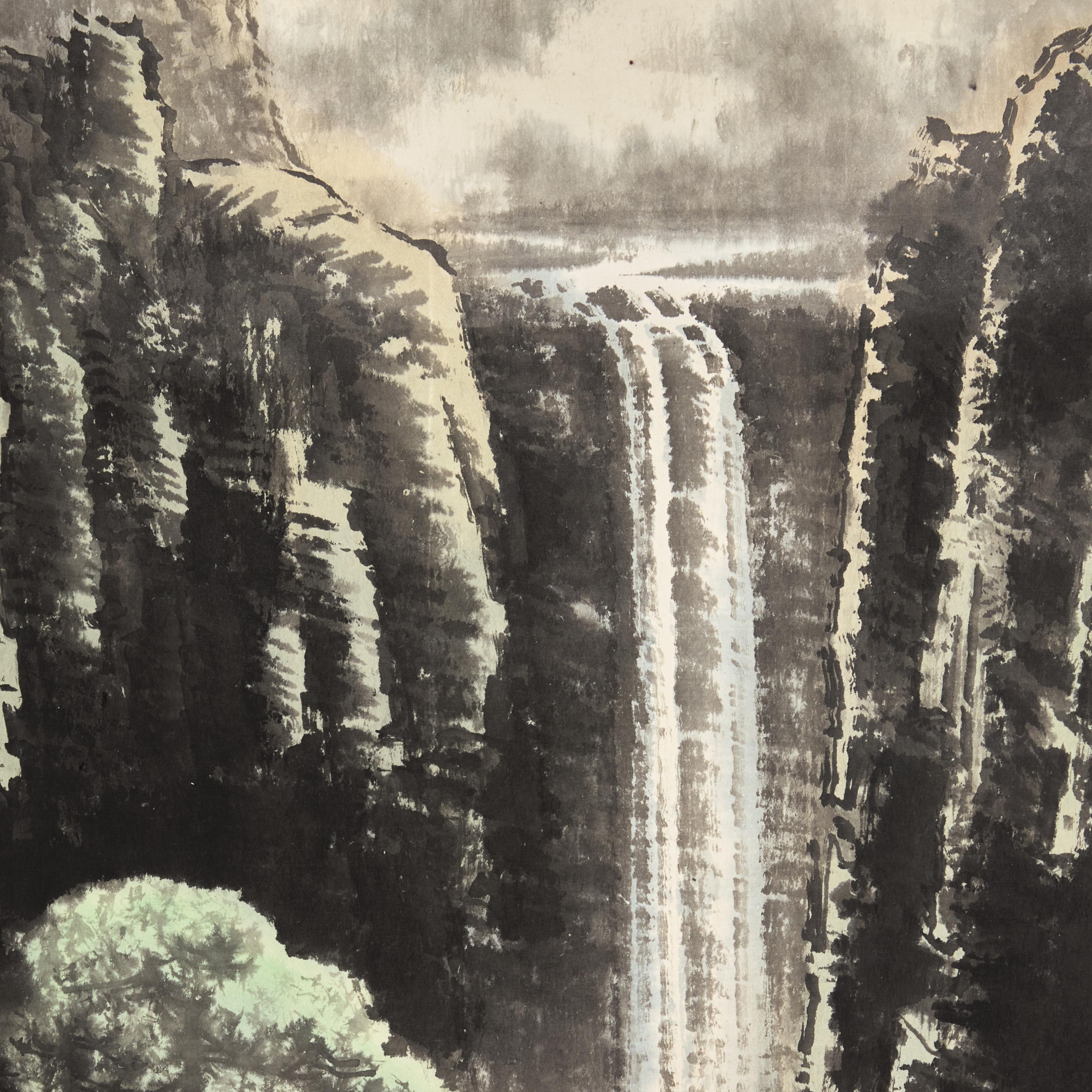 Five Chinese Hanging Scroll Paintings and Four Calligraphy Dedicated to Huang Beishou (1913-2000) — 黃北壽舊藏書畫一組九件