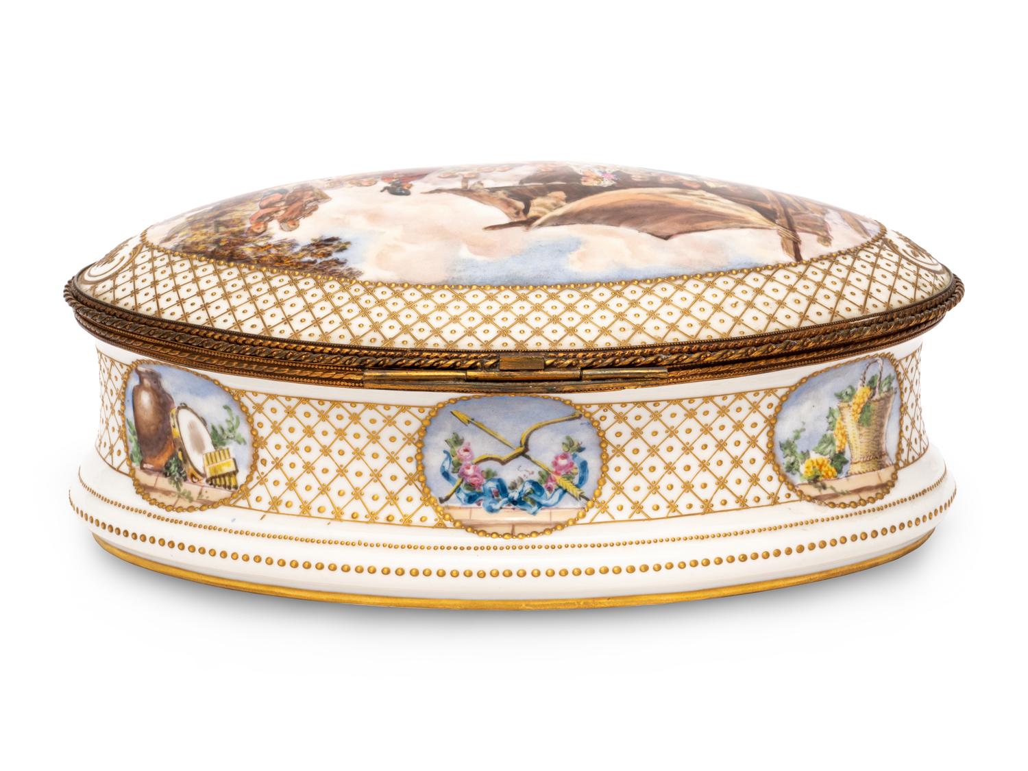 A Sèvres Style Porcelain Table Casket