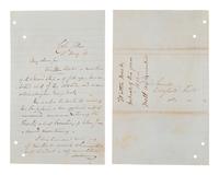 SCOTT, General Winfield (186-1866). Autograph endorsement with engraving and postal covers.