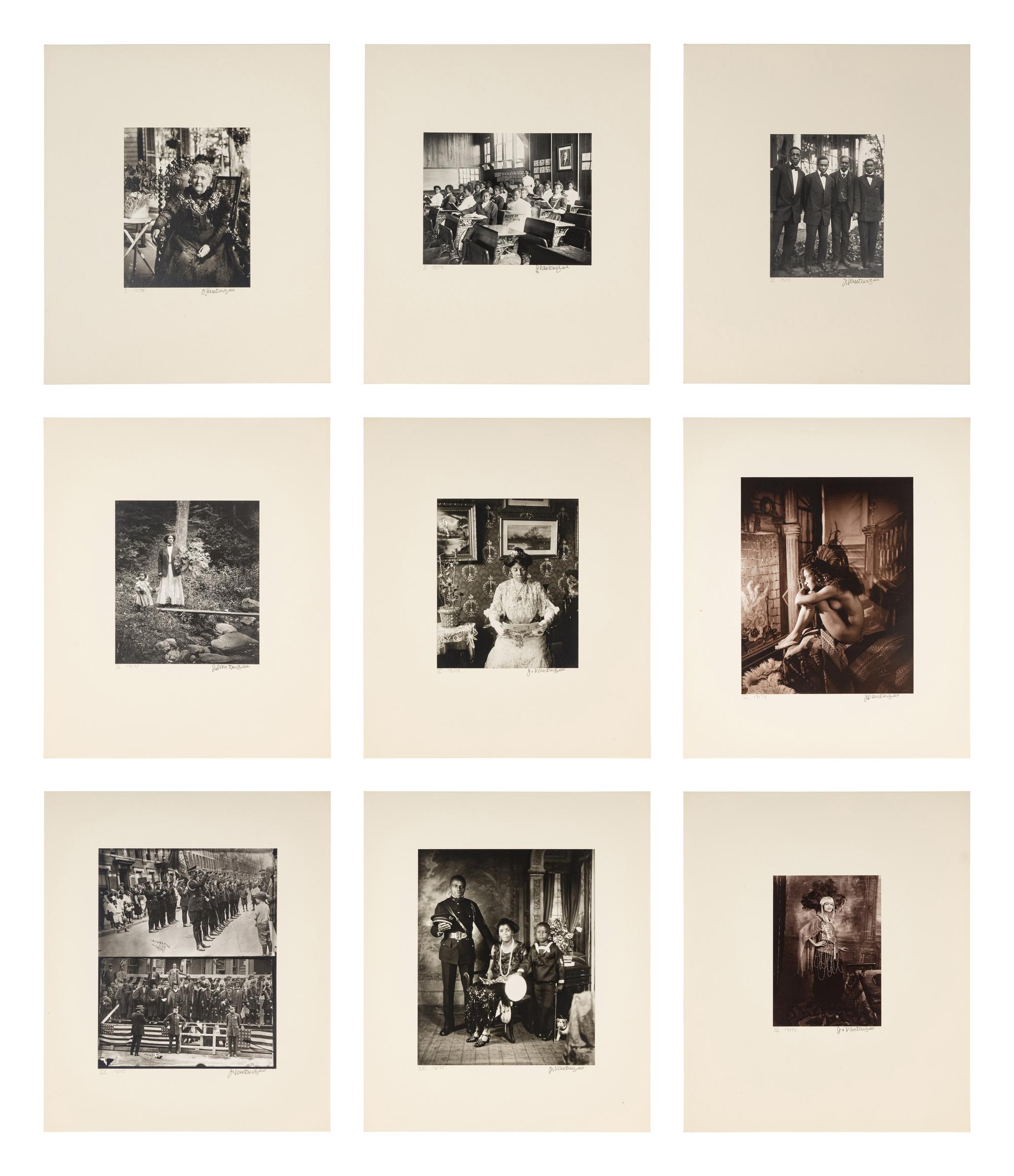 James Van Der Zee (1886-1983) "James Van Der Zee: Eighteen Photographs , 1905-1939"; and selected studio portraits