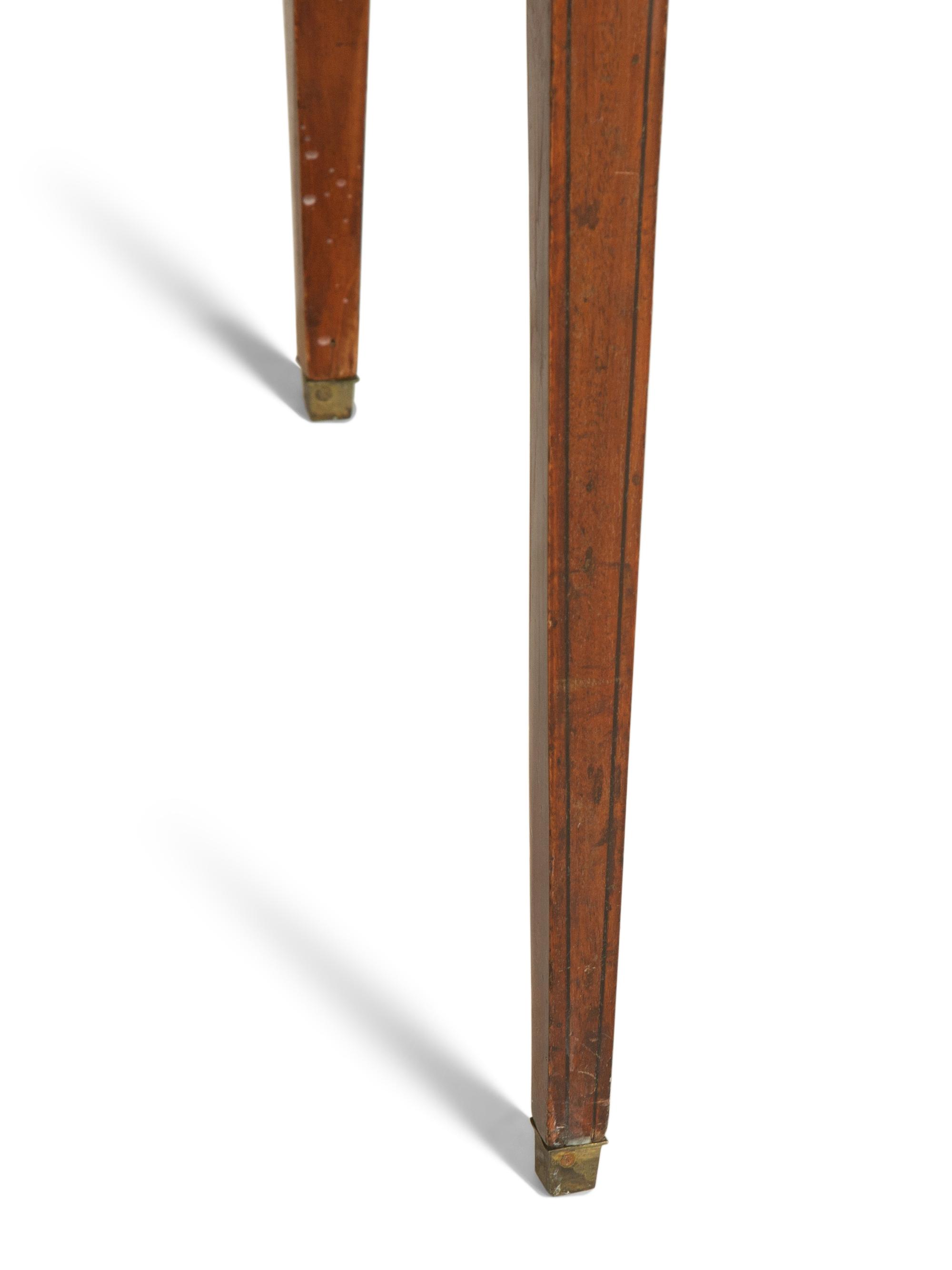 A George III Satinwood and Ebony Inlaid Mahogany Pembroke Table