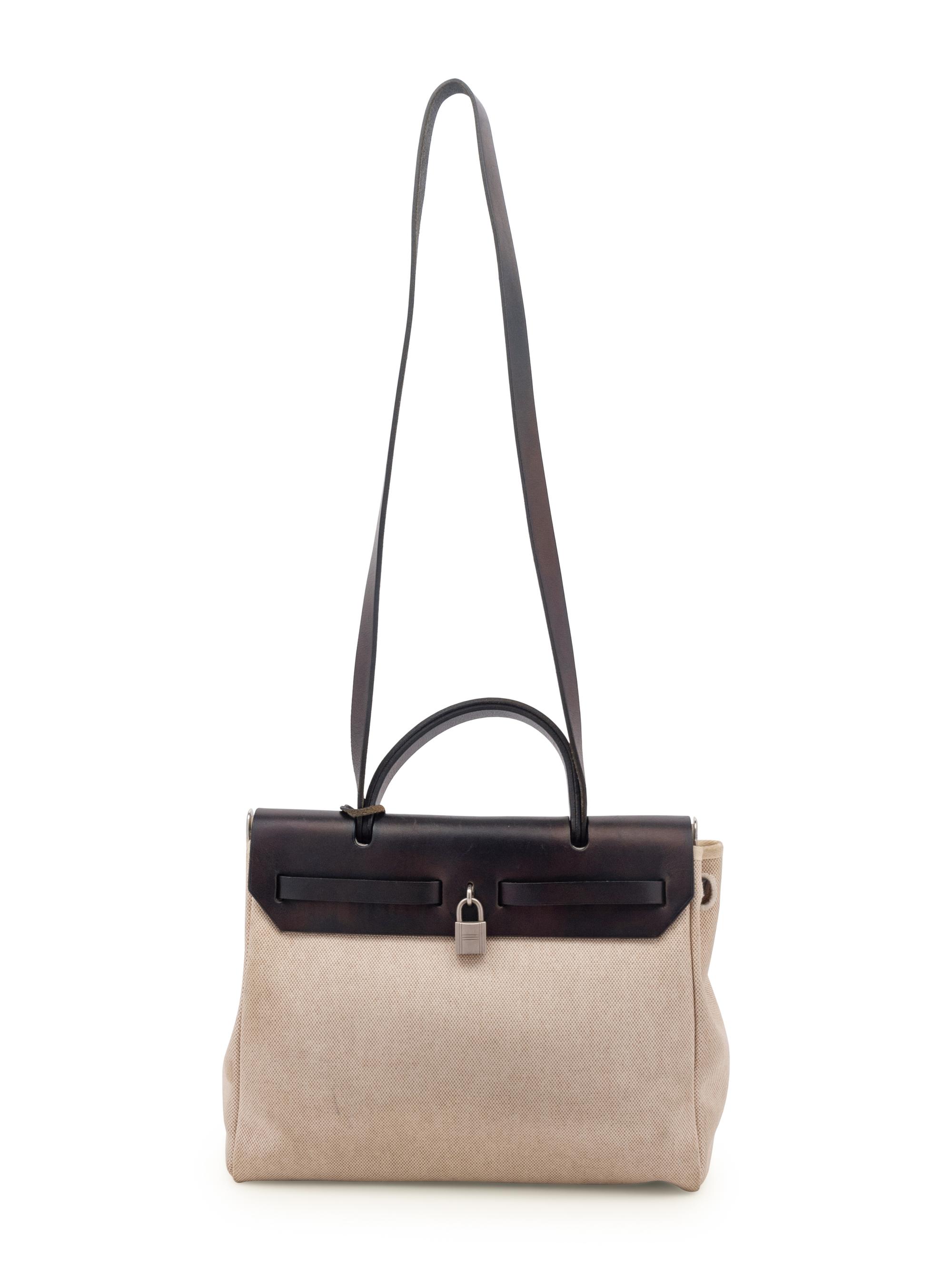 Hermès Leather and Canvas Herbag, 2000