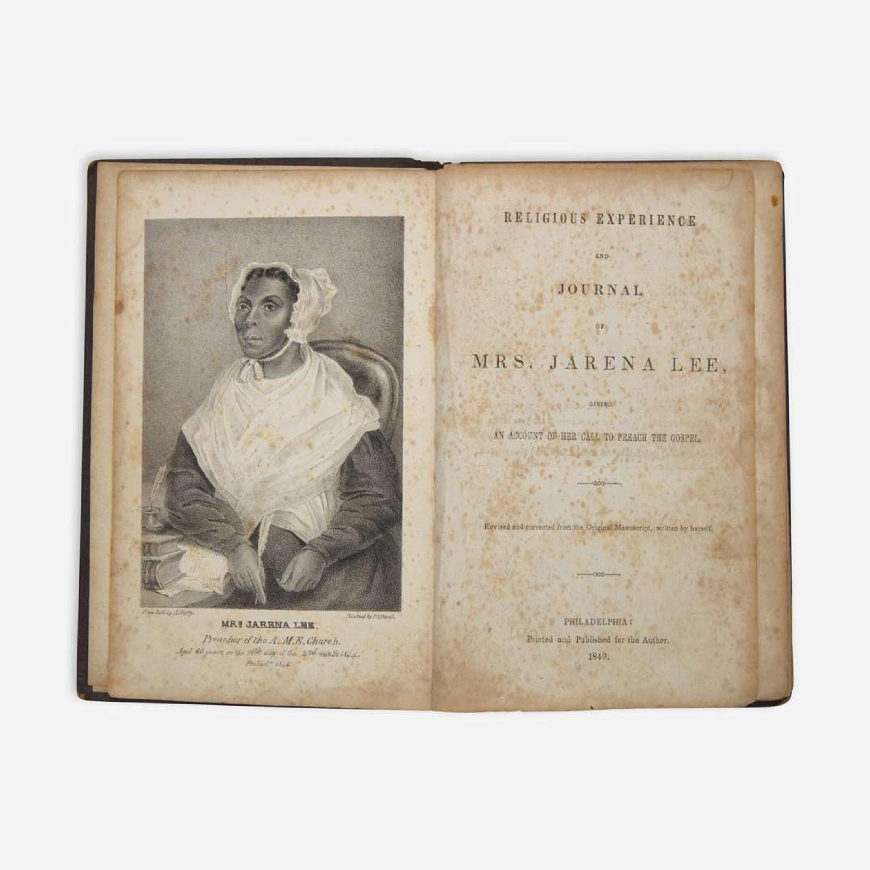 [African-Americana] Lee, Jarena Religious Experience and Journal of Mrs. Jarena Lee, Giving an Account of Her Call to Preach the Gospel
