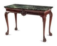 A George II Style Walnut Marble-Top Table