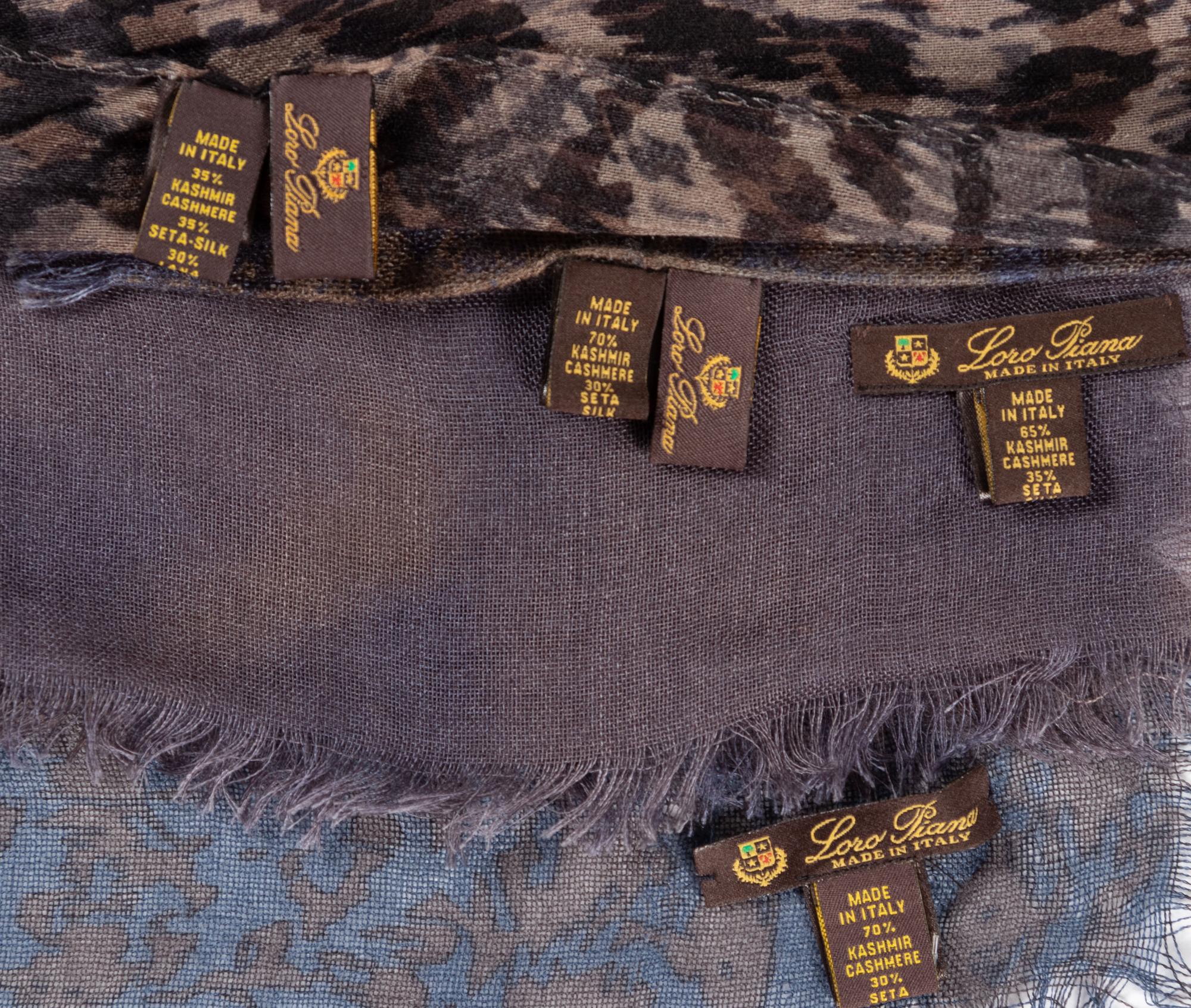 Four Loro Piana Sheer Cashmere/Silk Blend Scarves