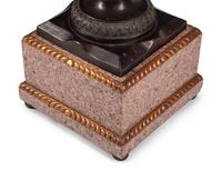 A Pair of Continental Bronze, Granite and Giltwood Jardinières