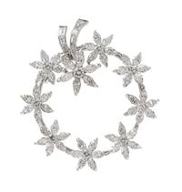A Platinum and Diamond Wreath Motif Brooch, 8.00 dwts.