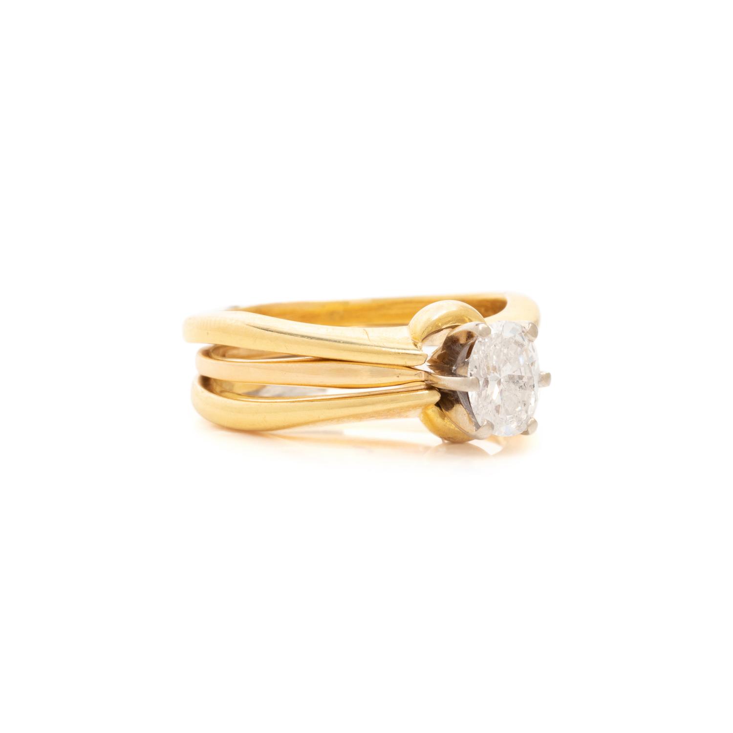 DIAMOND RING WITH TIFFANY & CO. RING GUARDS