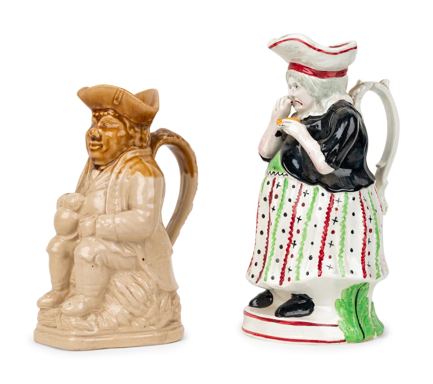 A "Scottish Farmer" Toby Jug and a "Lady Snuff Taker" Toby Jug