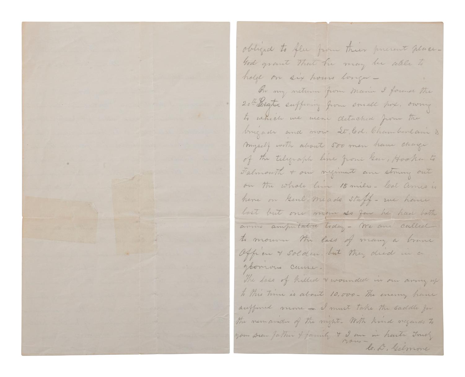Soldier's letter discussing the Battle of Chancellorsville