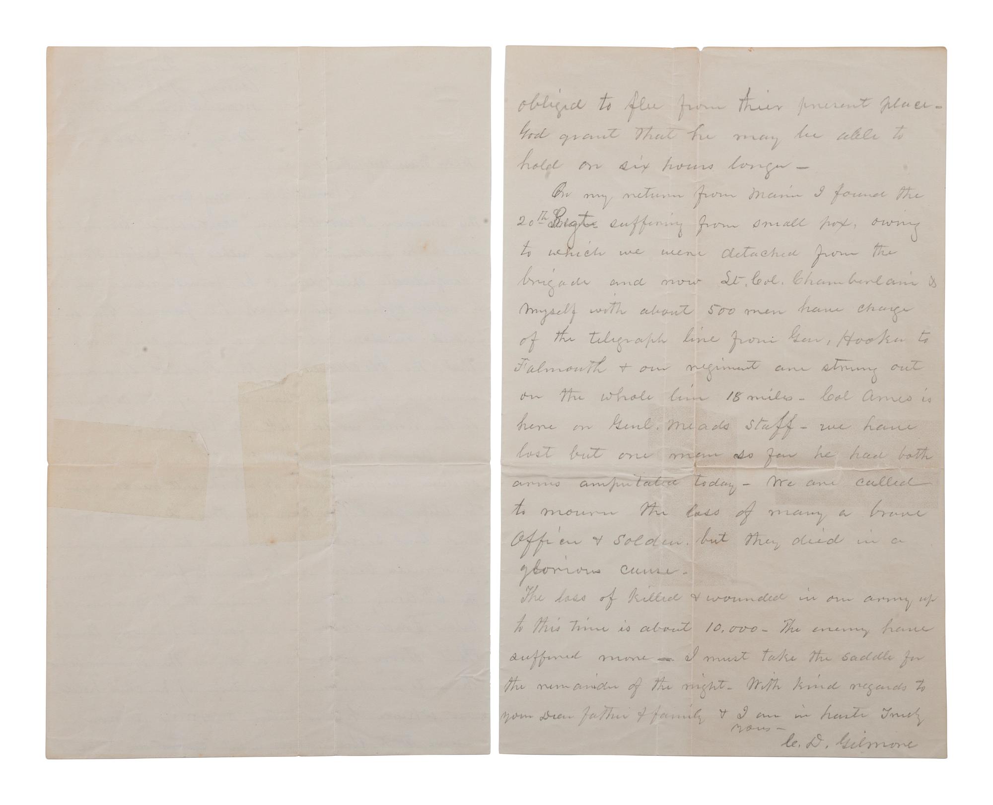 Soldier's letter discussing the Battle of Chancellorsville