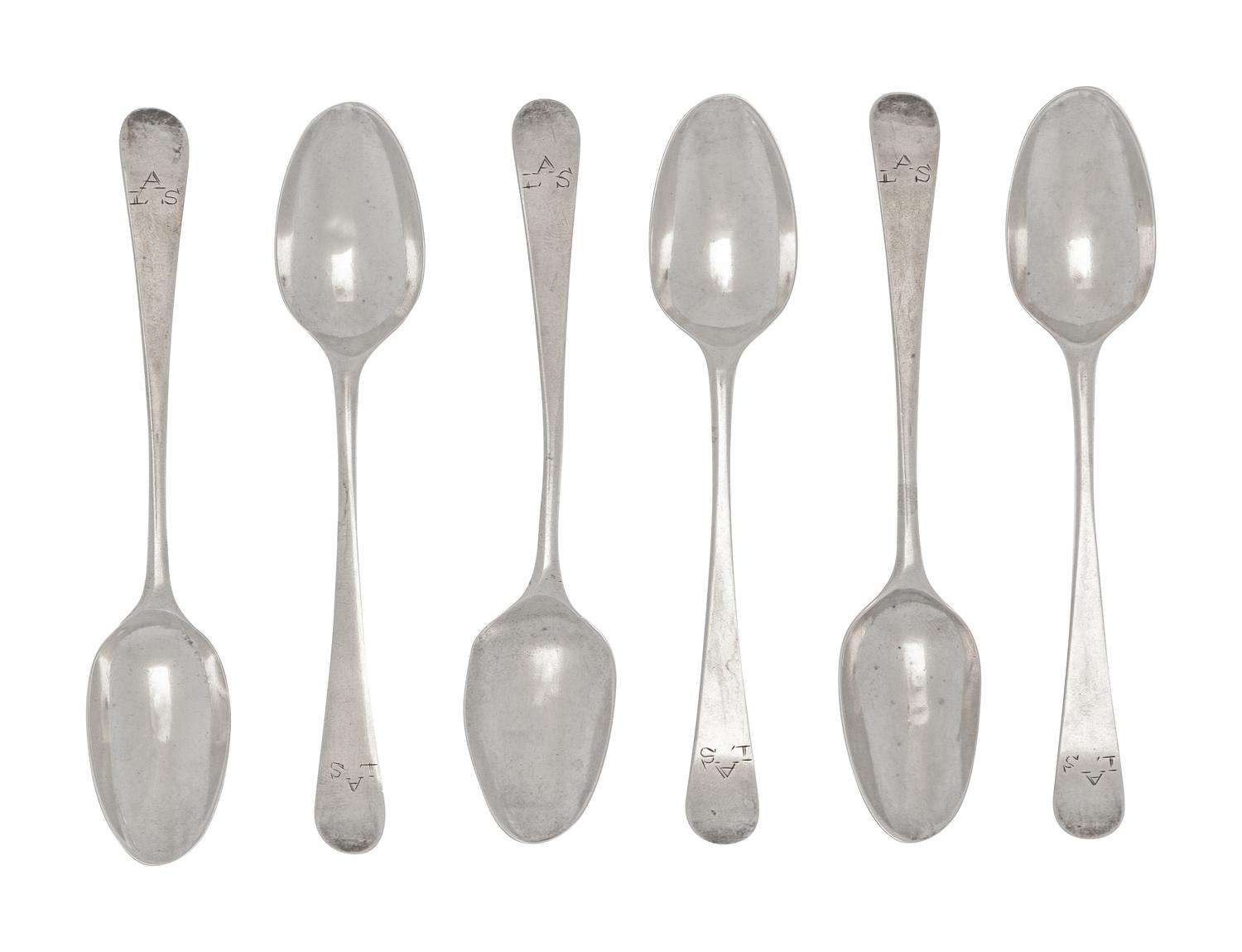 A Set of Six George III Silver Teaspoons