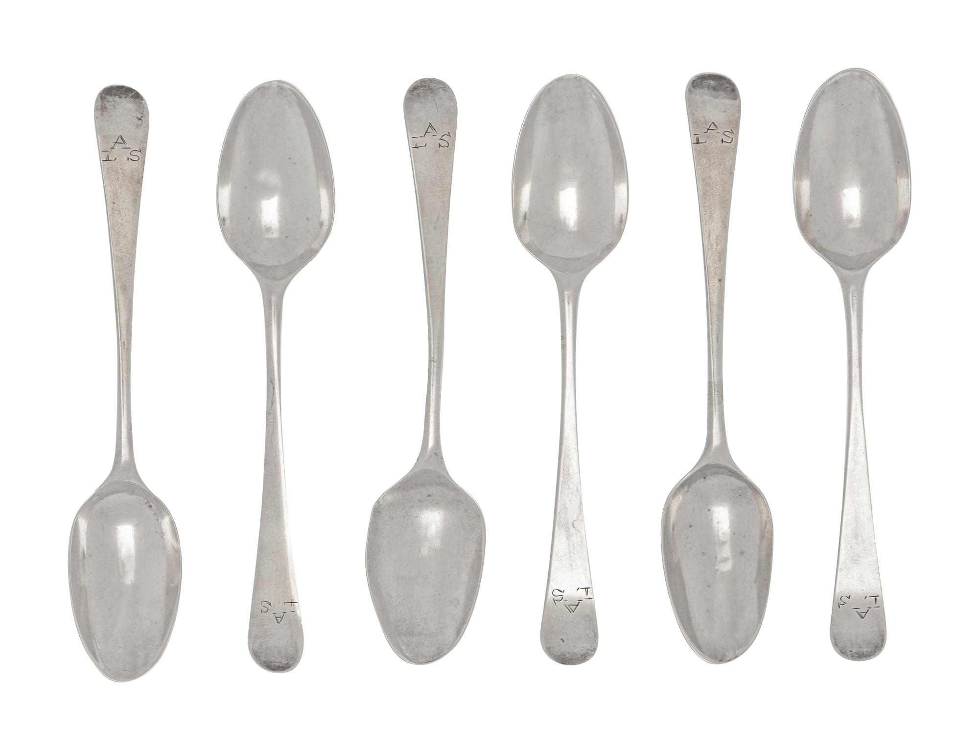 A Set of Six George III Silver Teaspoons