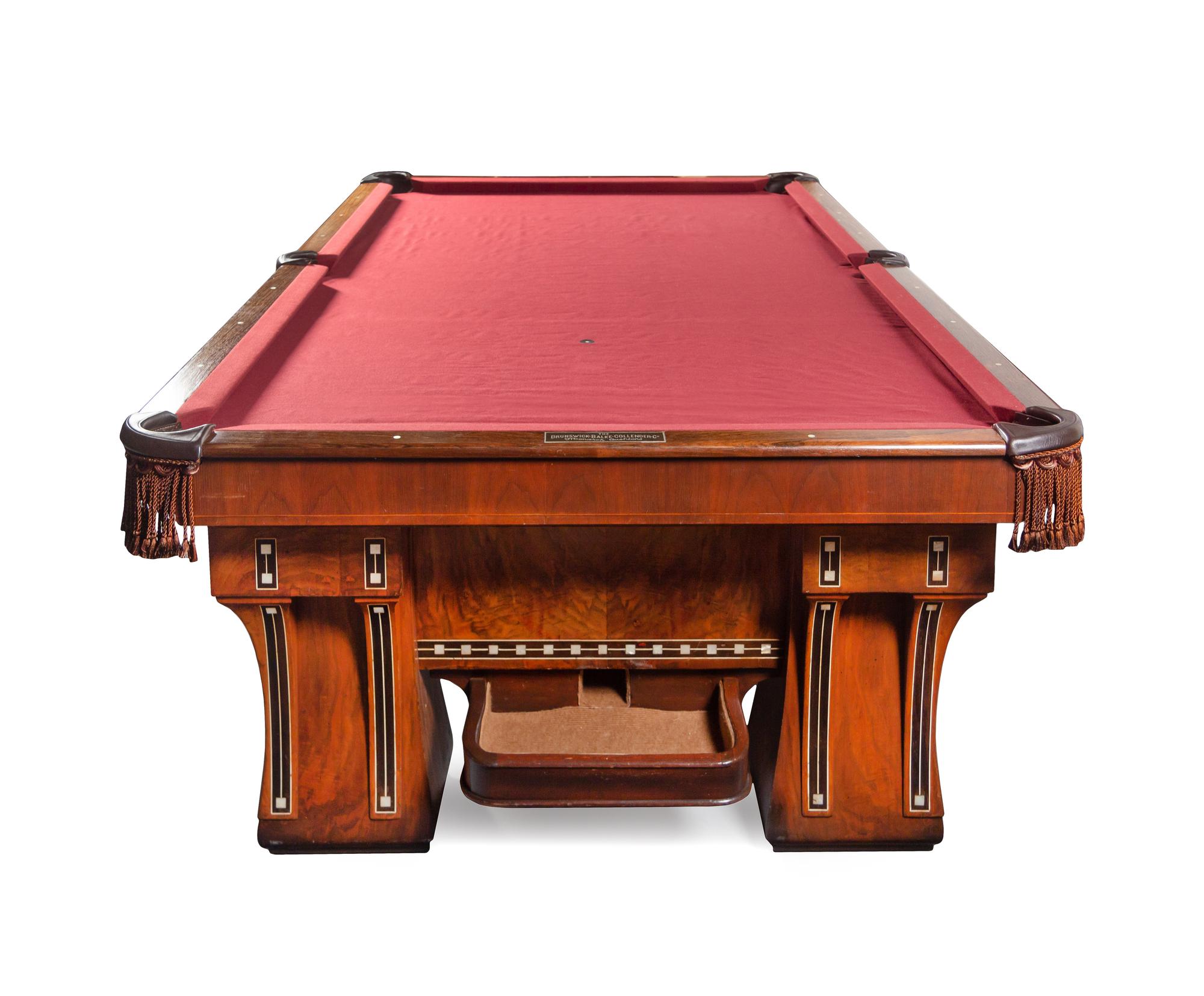 A Brunswick-Balke-Collender Co. 'Hudson' Art Deco Walnut Billiard Table
