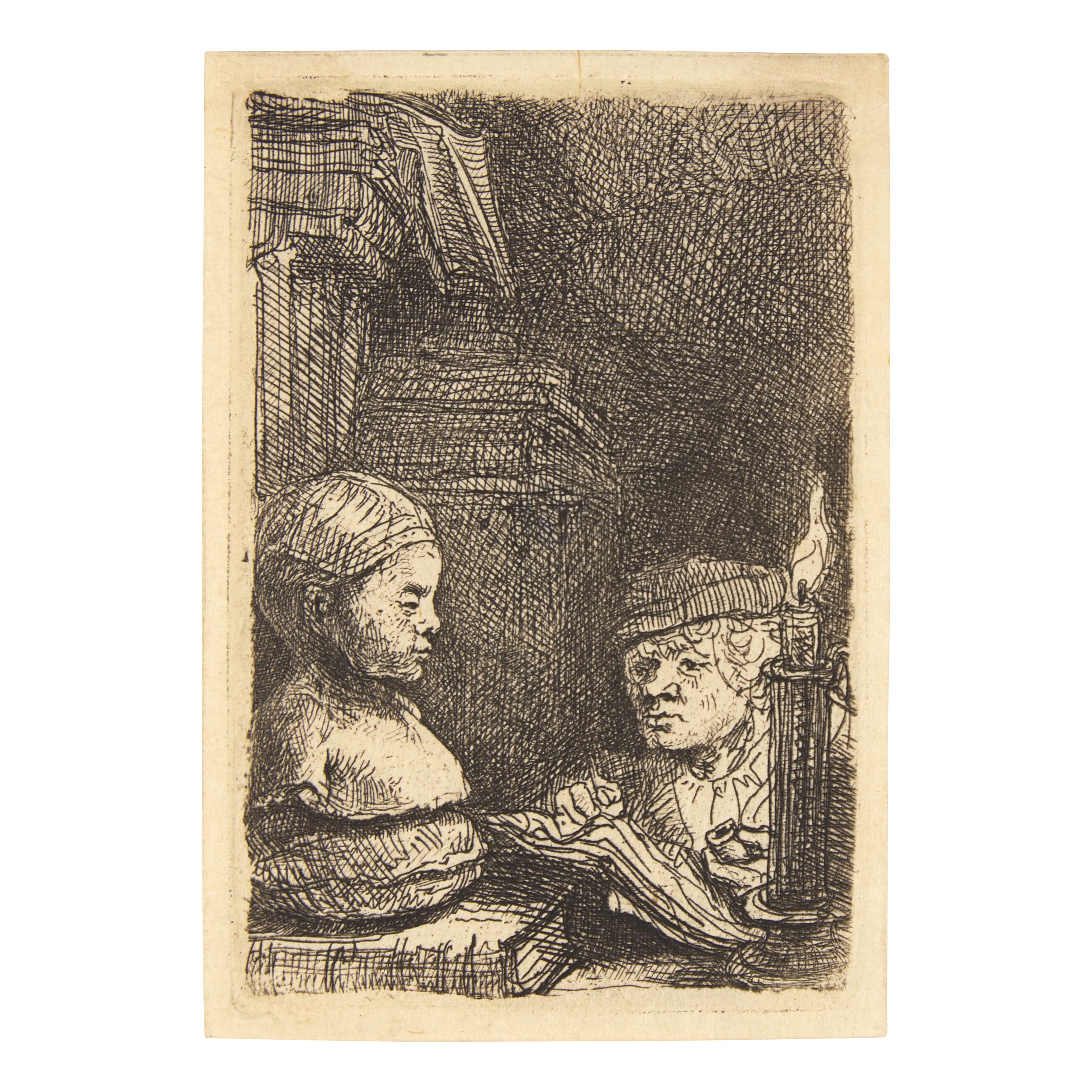 Rembrandt van Rijn (Dutch, 1606–1669) — Man Drawing from a Cast , 1641