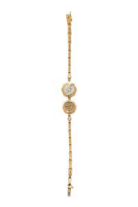18K YELLOW GOLD AND DIAMOND WRISTWATCH