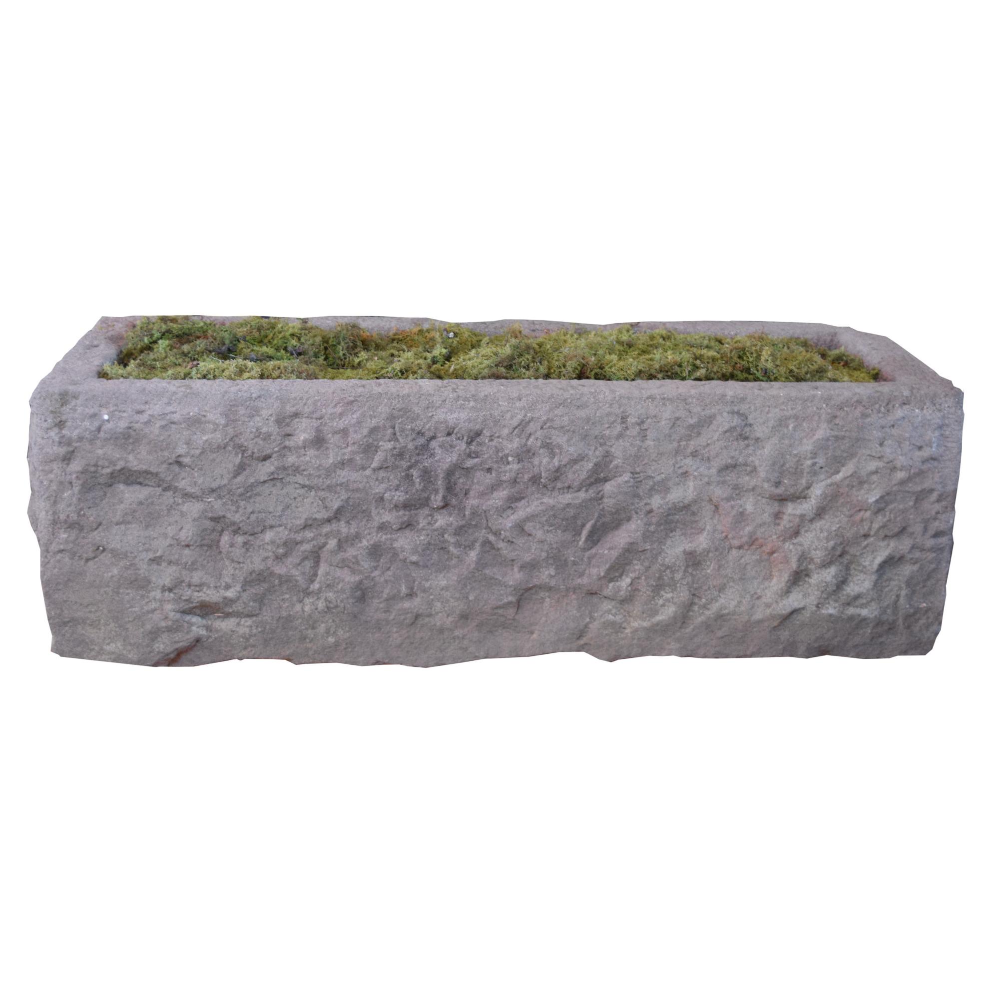 A Carved Granite Trough 49.5" W x 19" D x 17" H — United States, Circa 1750