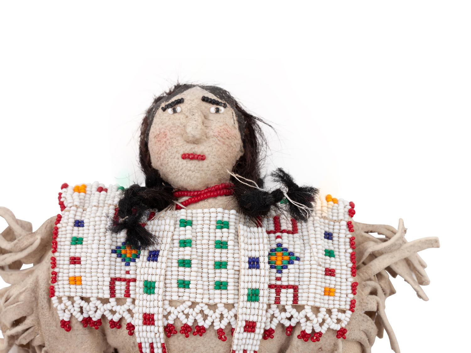 Ute Beaded Hide Dolls, Pair