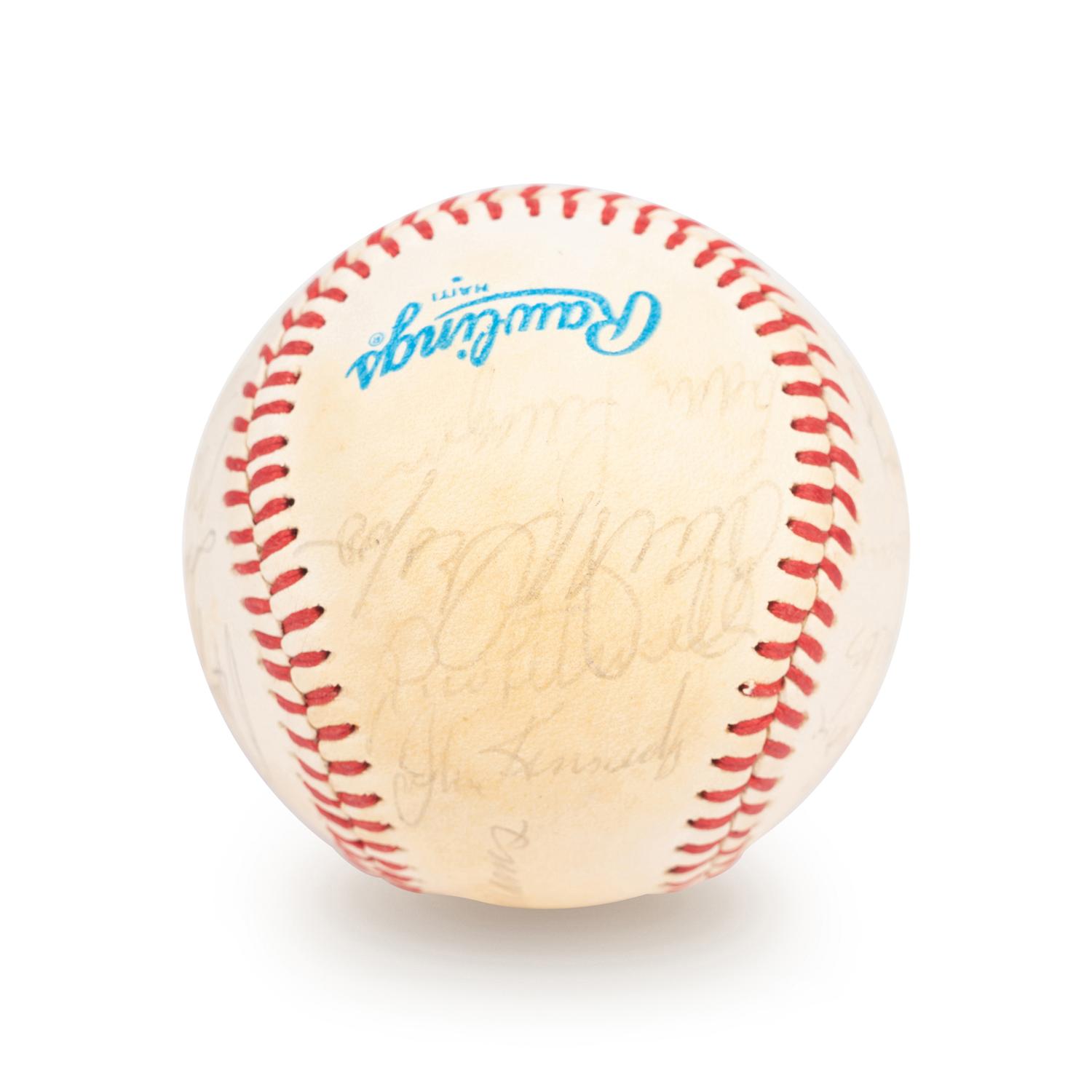 A Boston Red Sox Multi Signed Autograph Baseball With 20 Signatures Including Ted Williams (Beckett Authentication Services Letter BAS Certified),