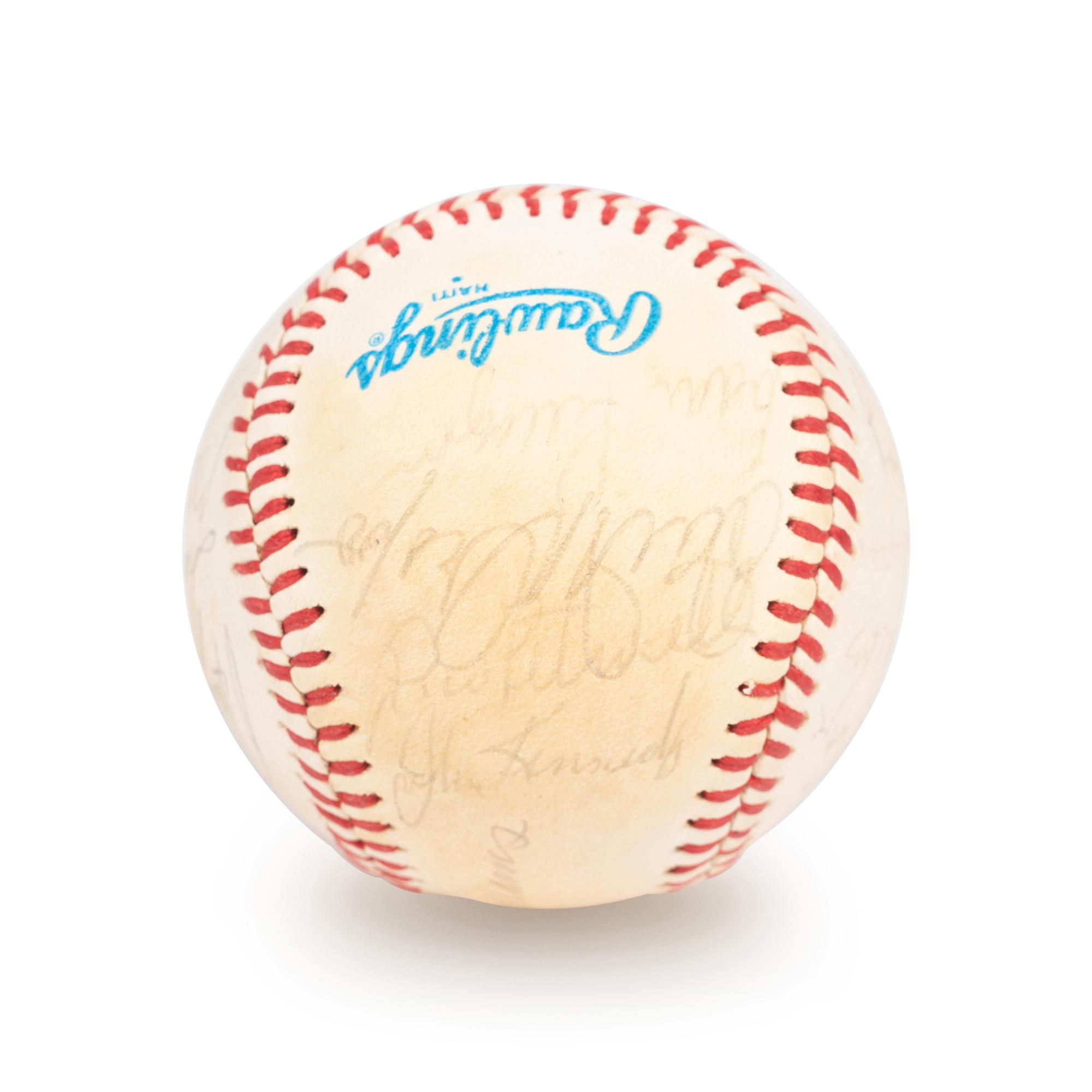 A Boston Red Sox Multi Signed Autograph Baseball With 20 Signatures Including Ted Williams (Beckett Authentication Services Letter BAS Certified),
